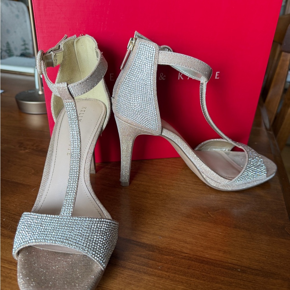 Kelly & Katie Champagne and Silver 3 inch Heels